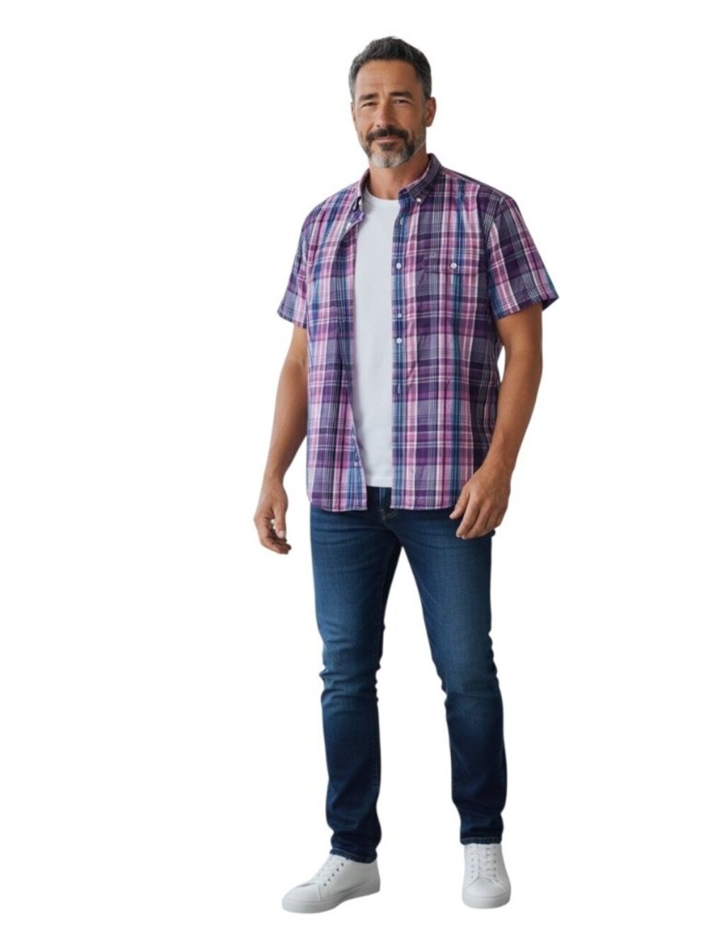 Nautica Mens Plaid Shirt Pink Size XL Y2K Spring Coastal Vacation Resortwear